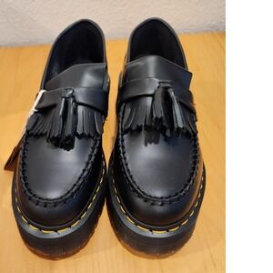 Dr. Martens Adrian Quad Tassel Loafers Black‎ Leather US 7M / 8W UK6 EU39 NWT